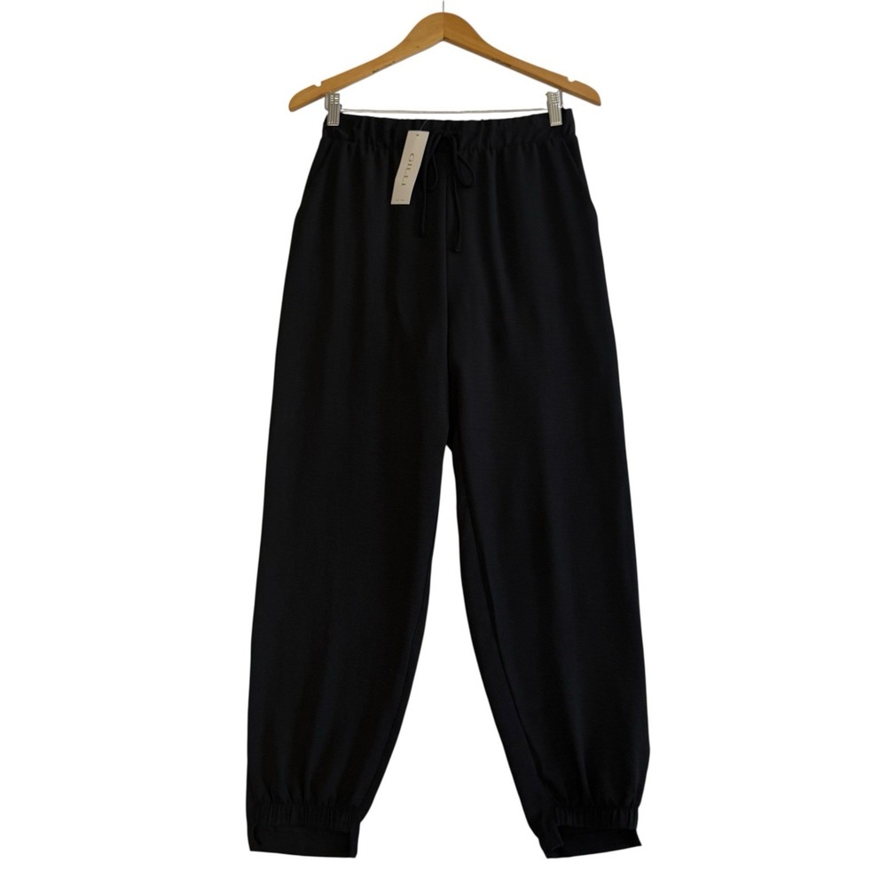Gilli Hi Low Black‎ Elastic Drawstring Waist Jogger Pants Women Size Small #507
